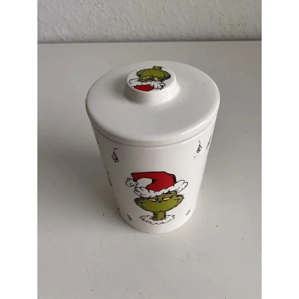 Dr. Seuss How the GRINCH Stole Christmas Ceramic Canister Cookie Jar Many Faces‎